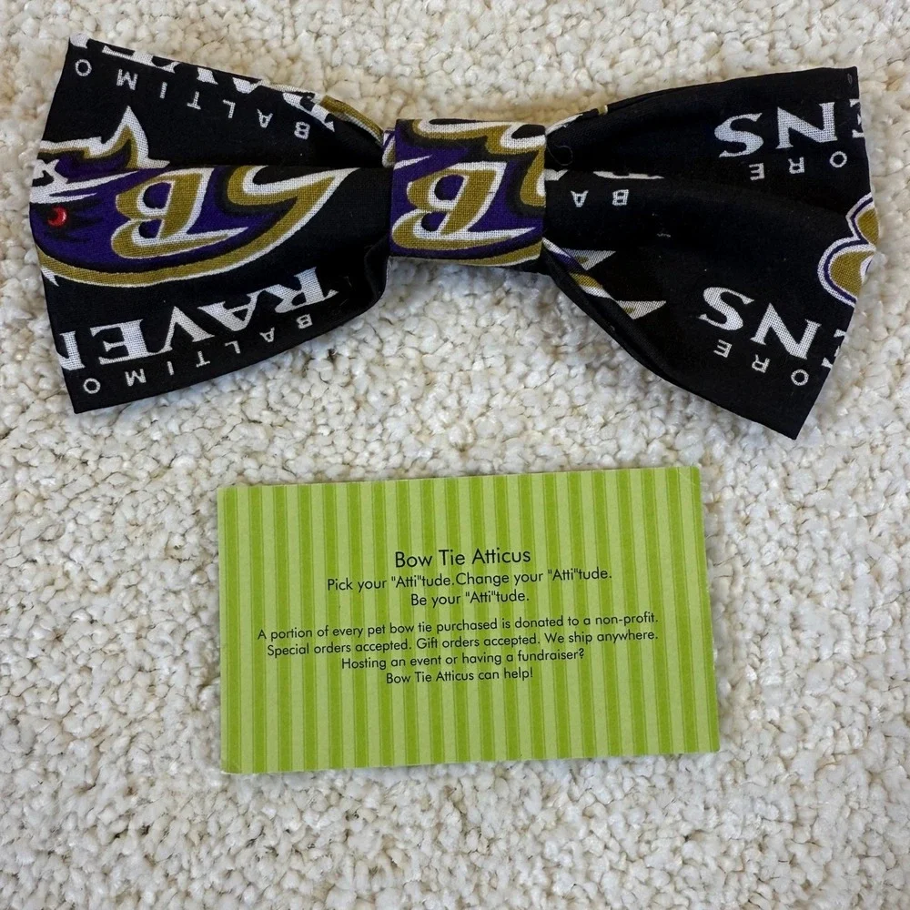 NWOT‎ Pet Bow Tie Atticus Baltimore Ravens NFL Football